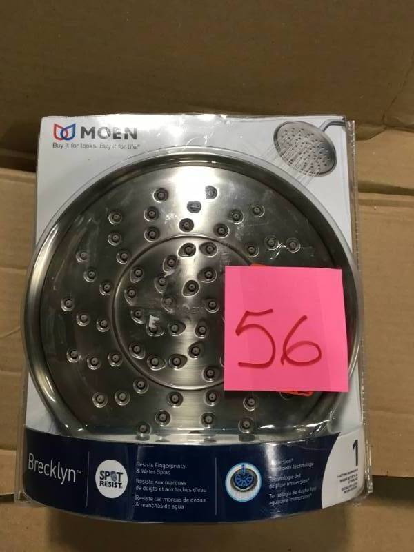 MOEN Brecklyn 1-Spray 9 in. Rain Shower Showerhead in Spot Resist Brushed Nickel in good condition