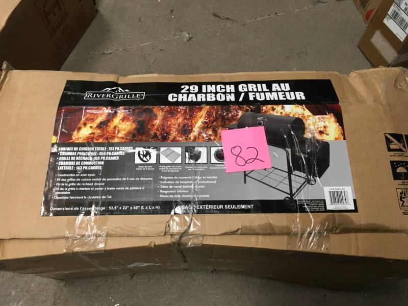 RiverGrille Cattleman 29 in. Charcoal Grill and Smoker in Black in good condition