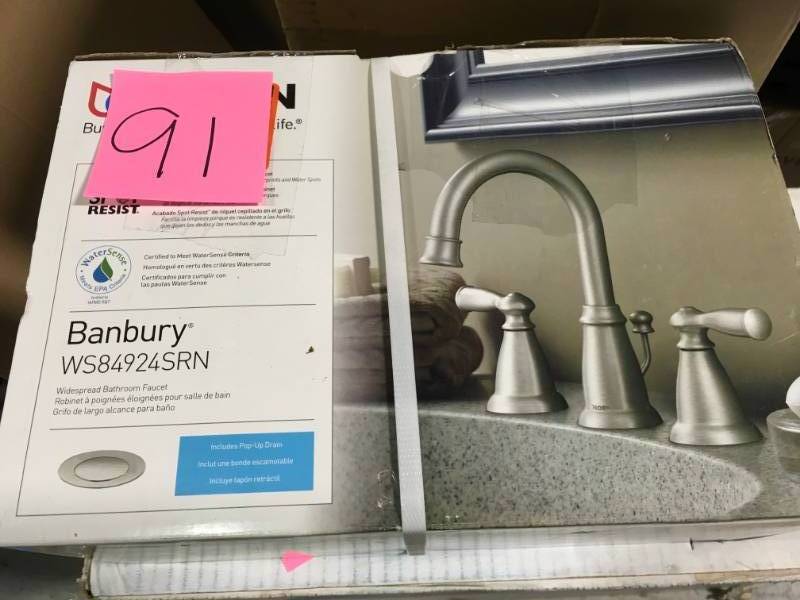 MOEN Banbury 8 in. Widespread 2-Handle High-Arc Bathroom Faucet in Spot Resist Brushed Nickel in good condition