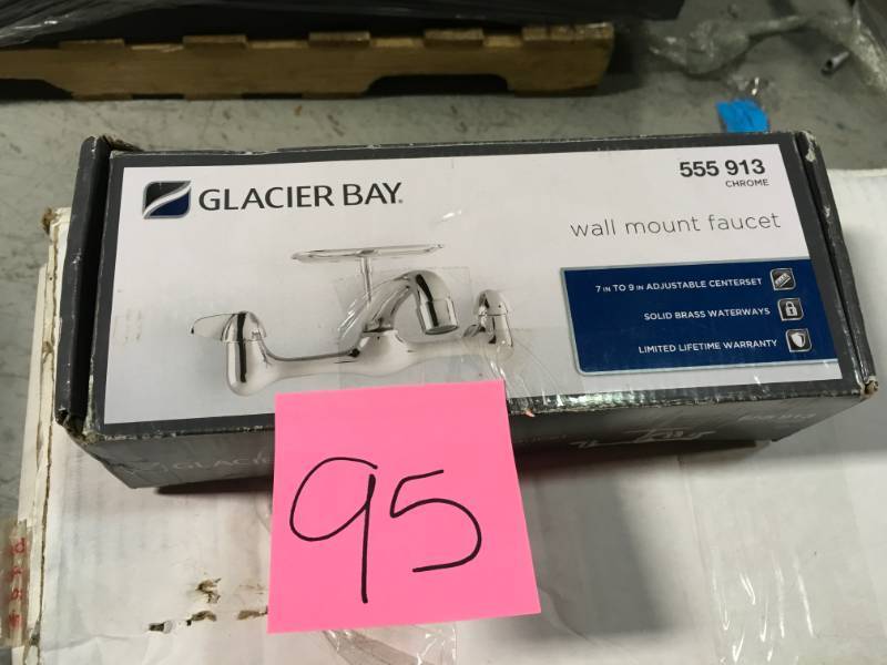 Glacier Bay 2 Handle Wall Mount Kitchen Faucet With Soap Dish In