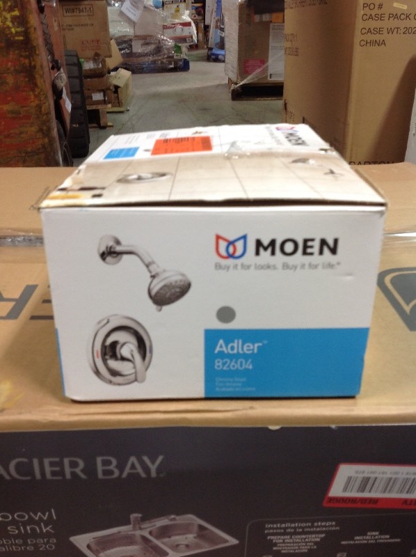 Moen Adler 1-Handle 1-Spray Shower Faucet with Valve in Chrome (Valve Included)