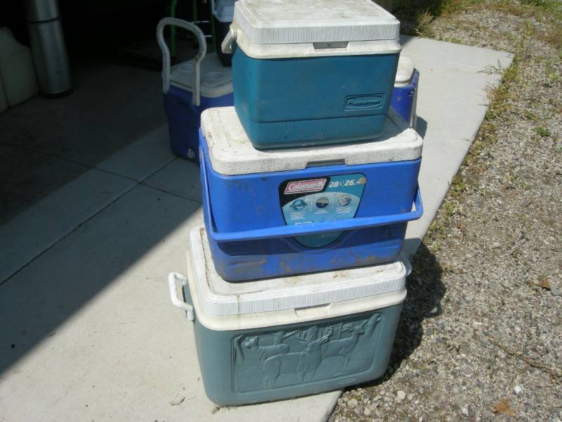 lot 115 image: Coleman, Rubbermaid Coolers