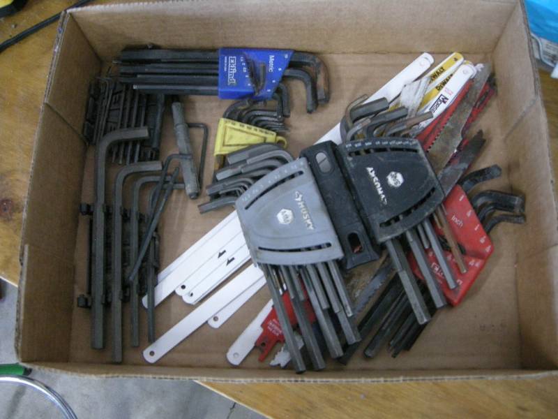 lot 132 image: Group Hex Keys  Allen Wrenches and Saw Blades