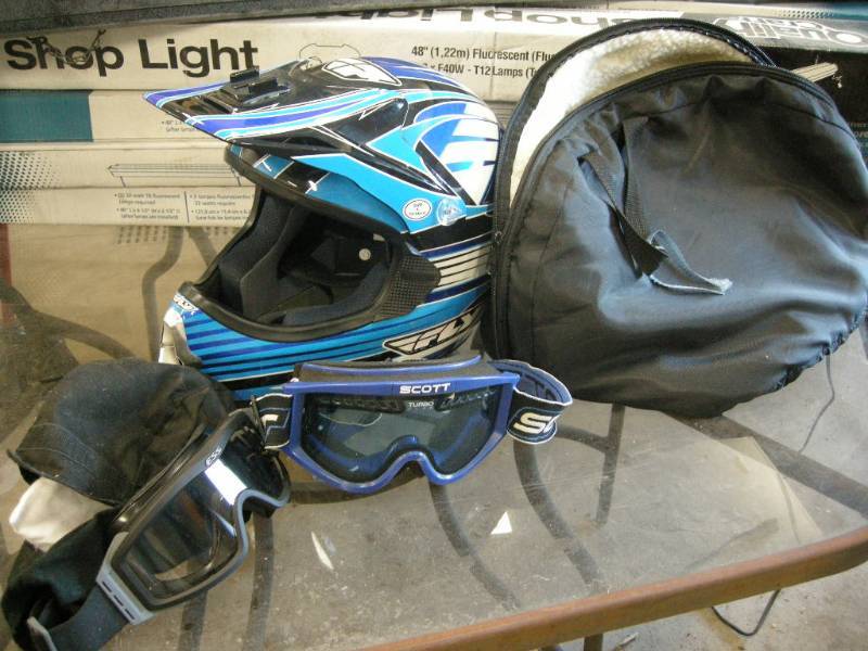 lot 223 image: Fly Helmet and Goggles