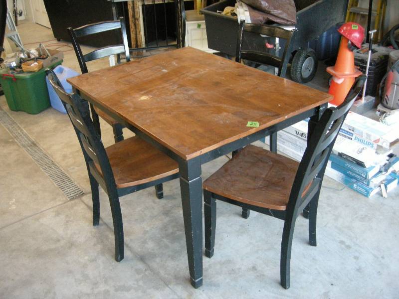 lot 24 image: Wood Table and Chairs
