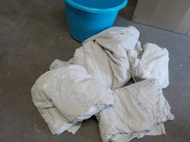 lot 17 image: Drop Cloths in a Tub...
