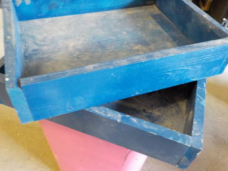 lot 30 image: 2 Wood Painted Boxes 13 x 17 x 4...