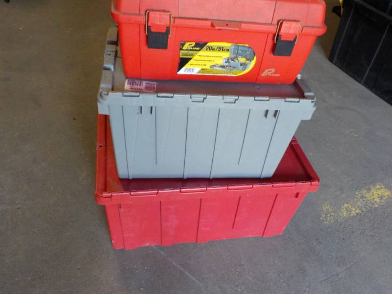 lot 39 image: 2 Lockable Totes and Plano 20 Tool...
