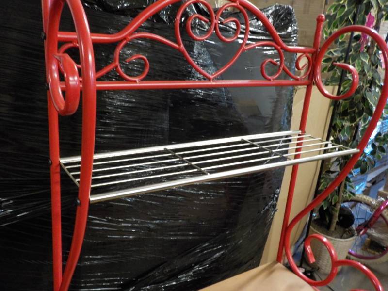 lot 100 image: Red Bakers Rack 24 wide x 59 Tall...