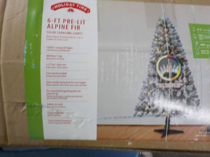 lot 115 image: Holiday Time 6 ft Pre Lit Alpine Fi...
