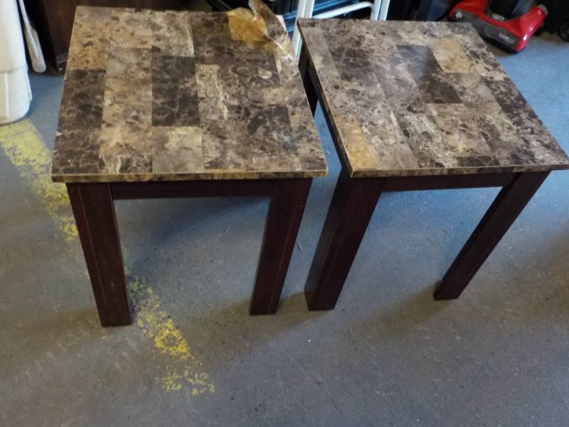 lot 161 image: 2 End Tables one damaged...