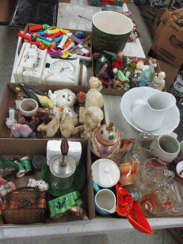 toys, glassware, kniockknascks, planters, bowls,