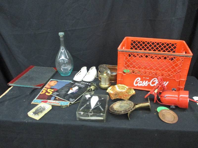 light, scrapbook, copperm, brass, baby shoes, bottle opener,