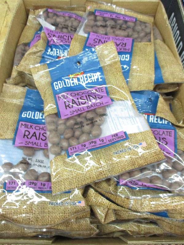 26 bags chocolate covered raisins