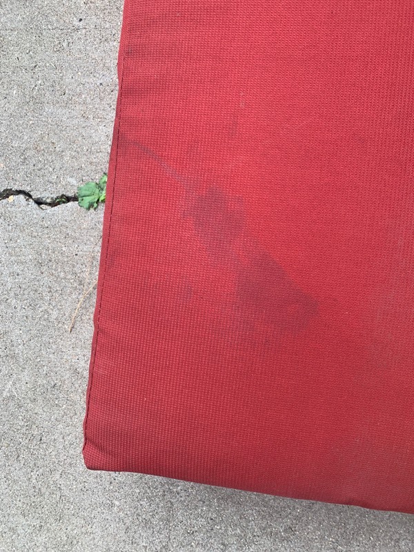 lot 23 image: Hampton bay replacement patio replacement cushion, Chili- Salvage
