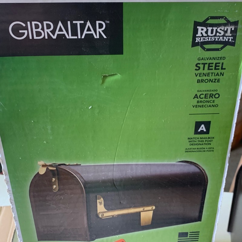 lot 32 image: Gibraltar Galvanized steel Medium capacity- Venetian Bronze Post-Mount Mailbox