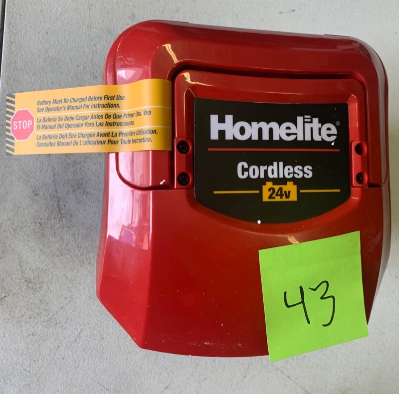 lot 43 image: Homelite Cordless 24v Non-spillable battery