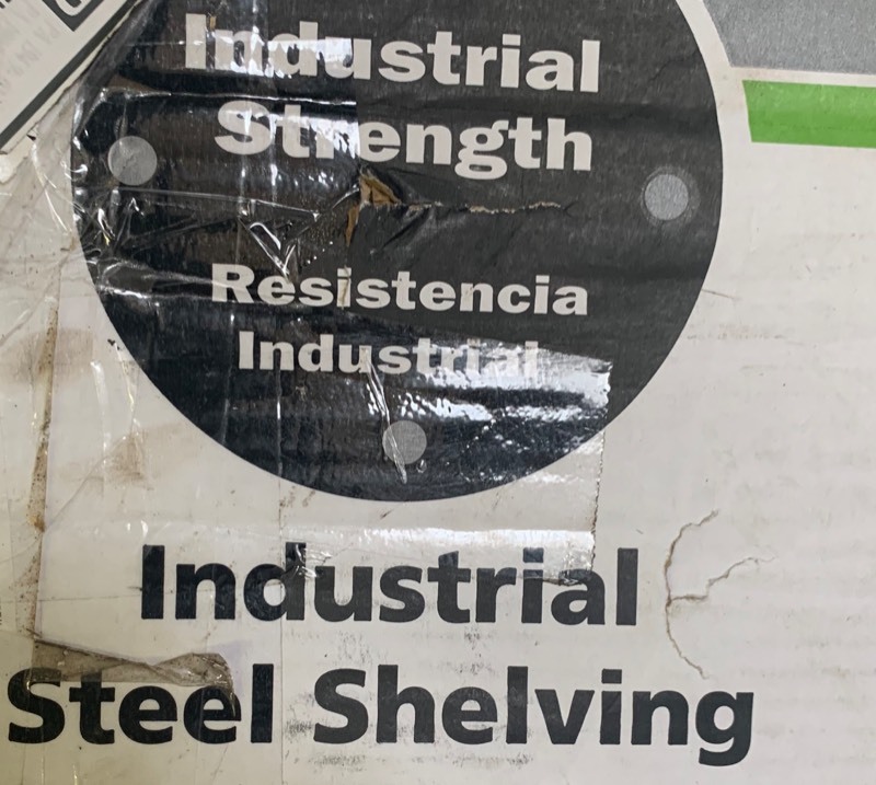 lot 45 image: Industrial Strength Steel Shelving- Salvage, may be missing pieces