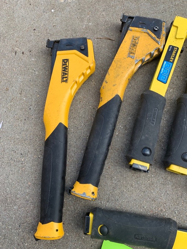 lot 73 image: Lot of 8- hammer tackers dewalt stanley Salvageuntested- As is