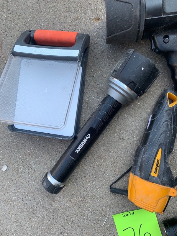 lot 76 image: Untested, As is Lot of 10- Flashlights- Husky, Defiant, Energizer