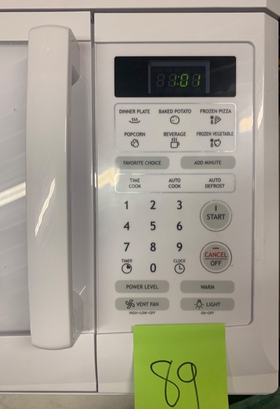 lot 89 image: 1.6 cu. Ft. over-the-range- microwave oven- White, missing turn table and hardware