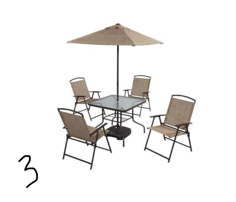 7pc metal folding patio dining set
