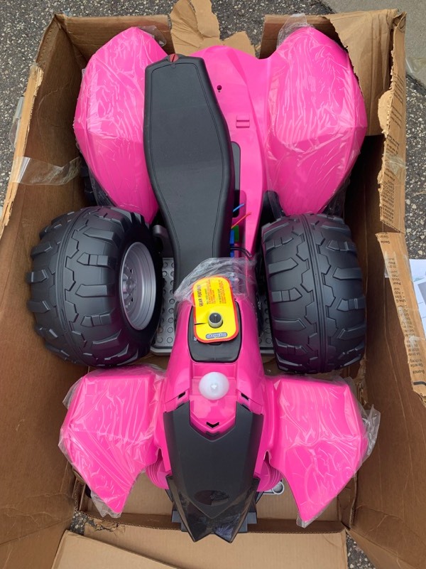 lot 11 image: Salvage- Polaris Outlaw Pink 12V Toy ATV