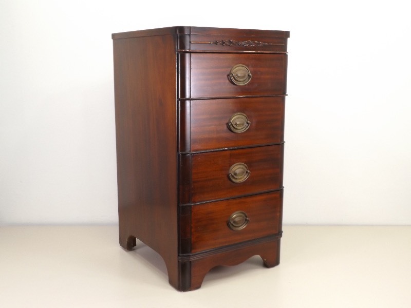 lot 4 image: Vintage 1950s Mengel Cherry Wood Silver Chest, Side Table, End Table, Night Stand