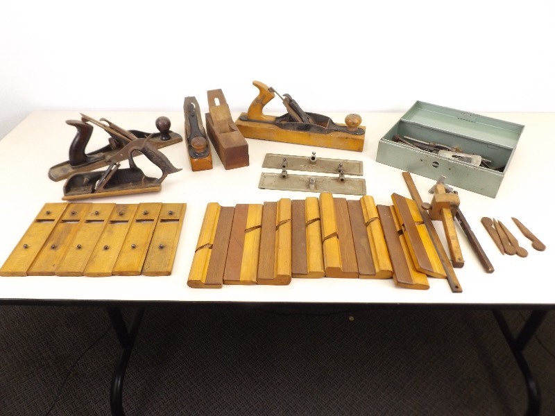 lot 11 image: Large Lot of Antique Stanley Wood Planes, Parts, Accessories, etc.