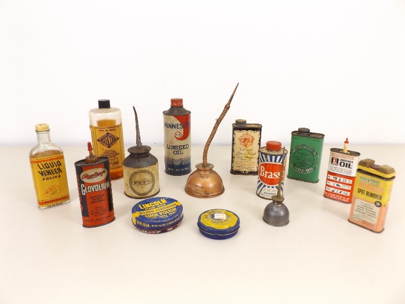 lot 19 image: Lot of Collectible Oil Cans, Tins, etc.