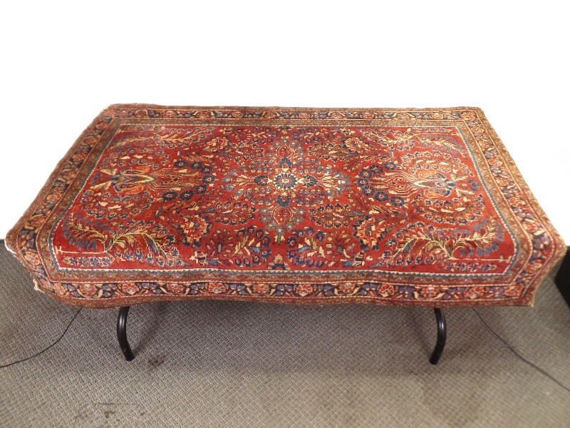 lot 23 image: Antique&nbspHand Knotted VERY DETAILED 3 x 5 Wool Persian Rug
