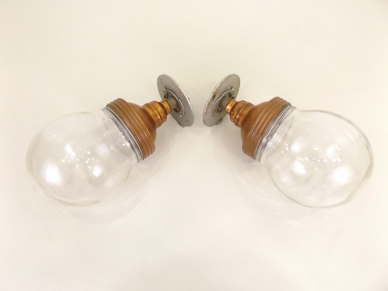 lot 27 image: 2 - 1930s Benjamin Copper Explosion Proof Industrial Lights 