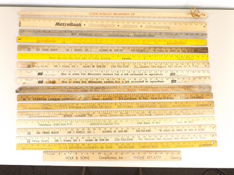 lot 36 image: Collection of Vintage Yard Sticks