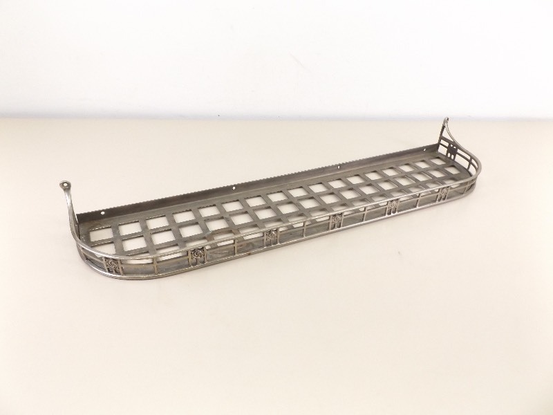 lot 32 image: Antique Art Deco Metal Utility Shelf