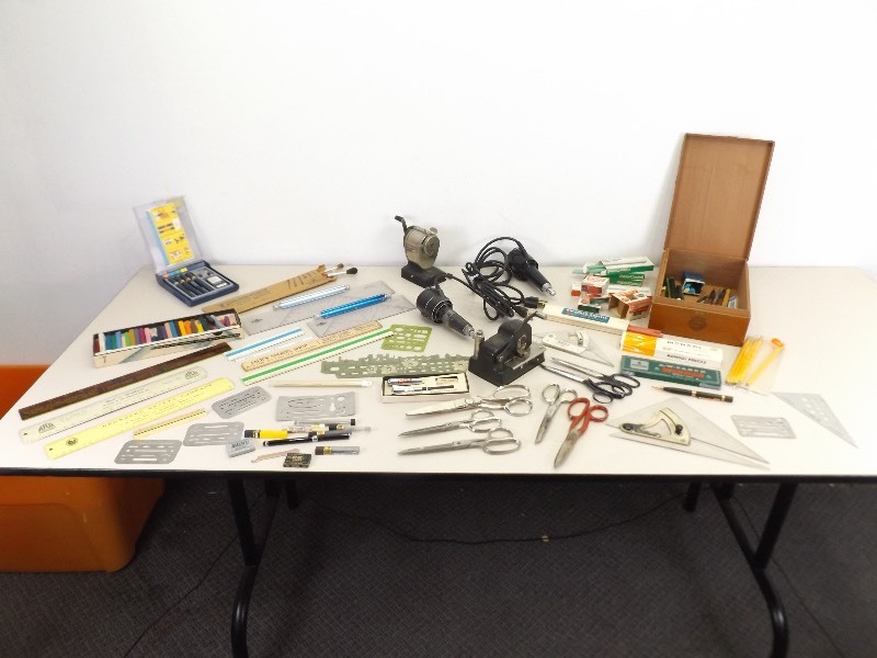lot 97 image: Large Lot of Vintage Drafting Tools, Pencil Leads, Sharpeners, etc.