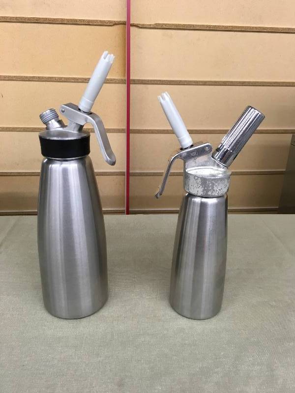 lot 575 image: Two Stainless Steel 1 Liter Whipped Cream Dispensers