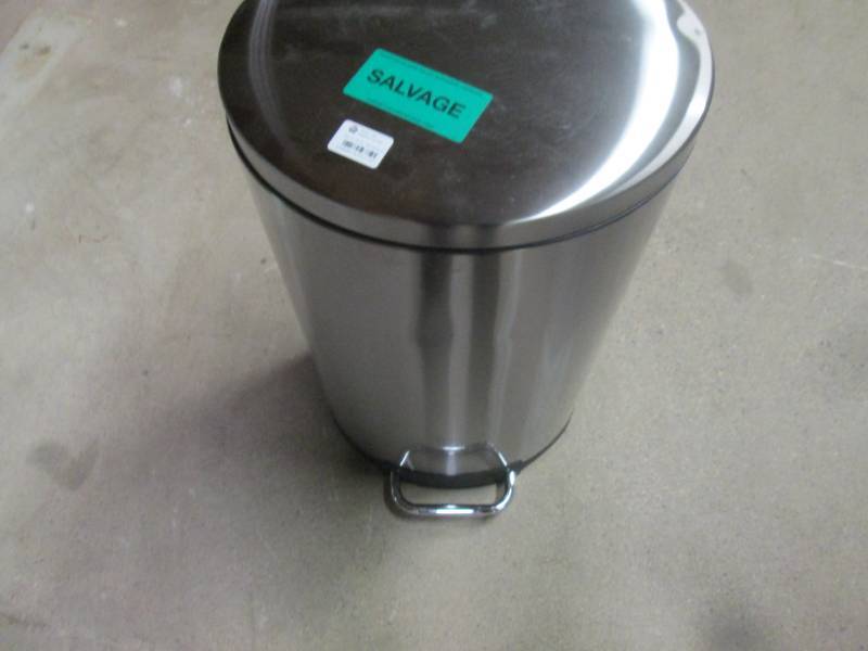 stainless steel trash bin...