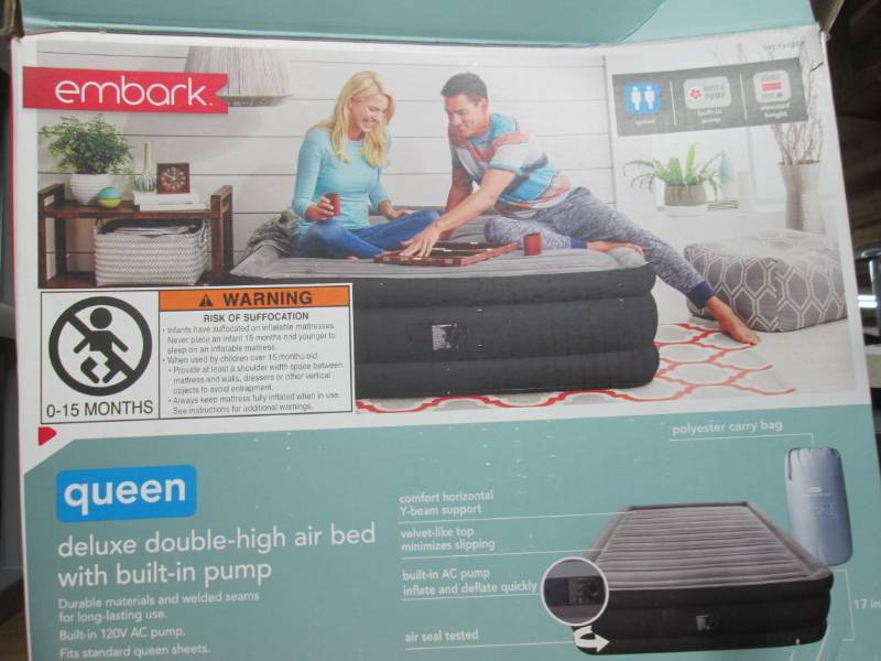 queen airbed with pump untested...