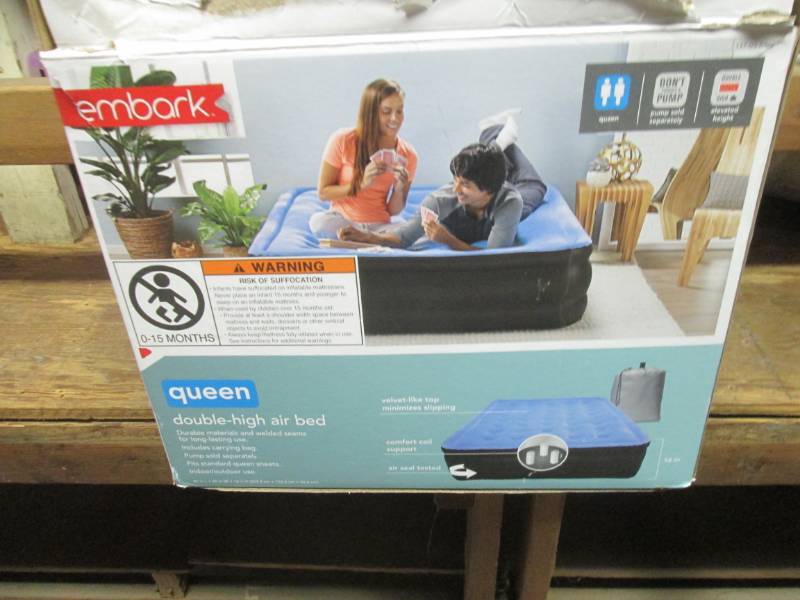 queen airbed with pump untested...