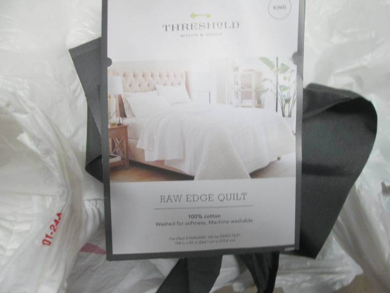 king 100% cotton raw edged quilt op...