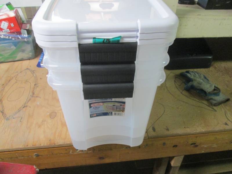 lot of 3 storage bins with lids...