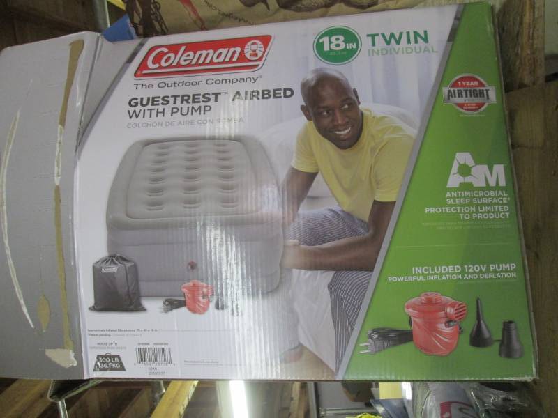 twin Coleman airbed with pump untes...