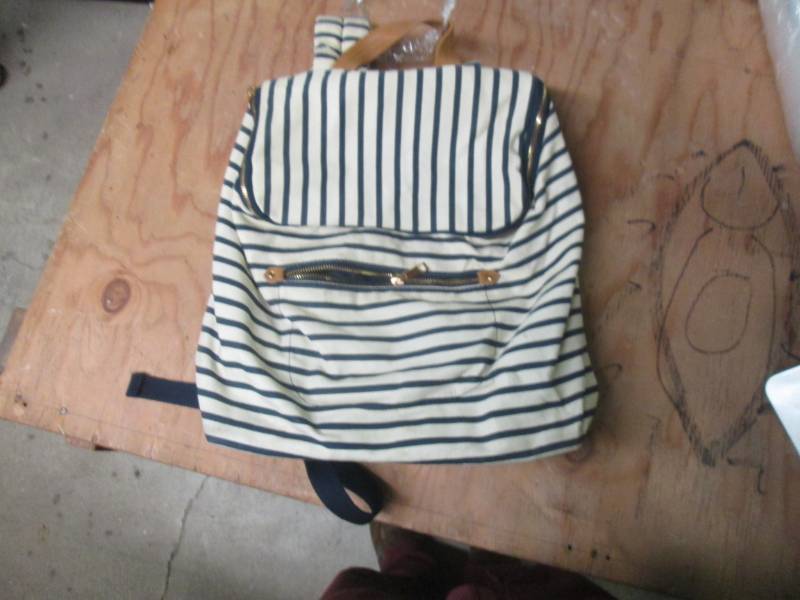 Navy striper purse backpack...