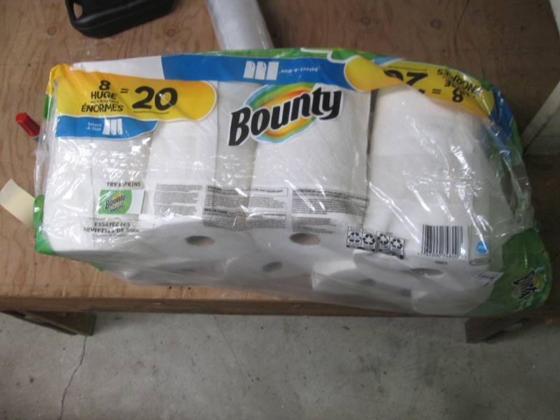 8 Huge bounty paper towel rolls...