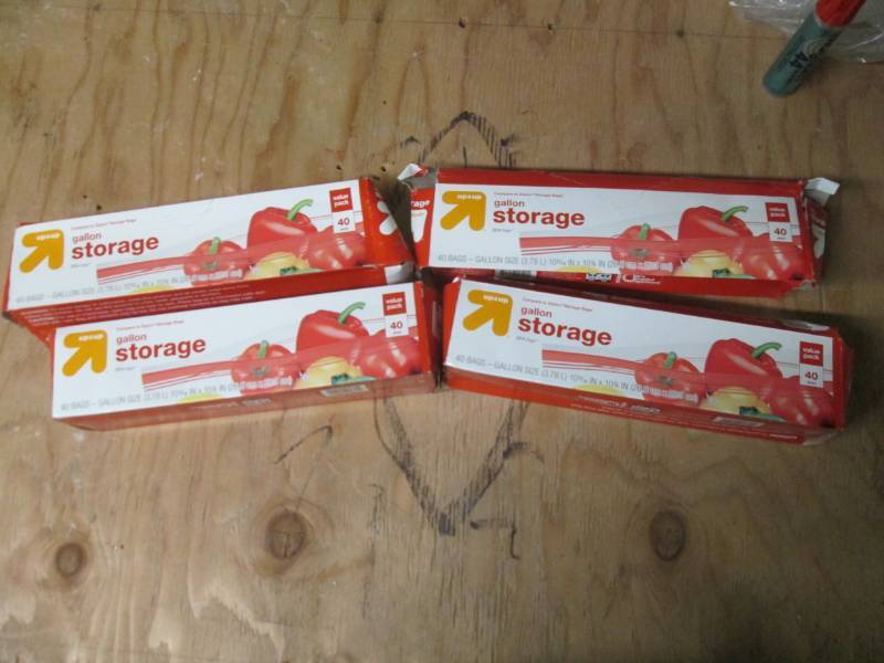 lot of storage bags...