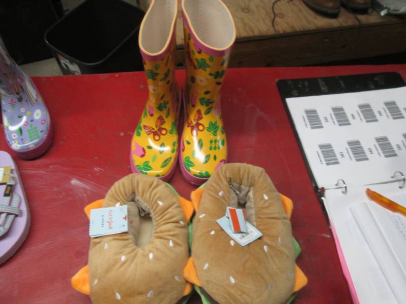 size L girls rain boots  burger in...