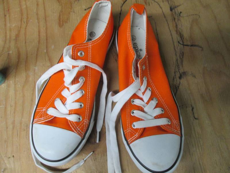 size 10 orange sneakers...