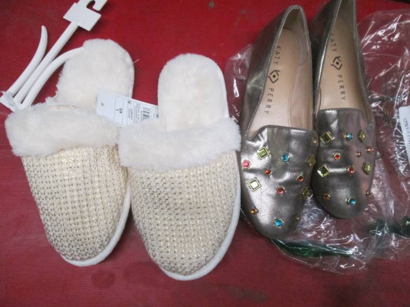 size 7 katy Perry shoes and slip on...