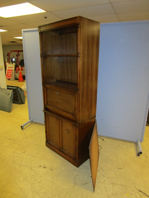 lot 334 image: DROP DOWN DESK AND STORAGE CABINET