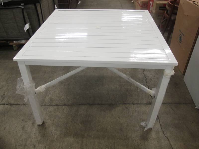 Hampton Bay Square Metal Outdoor Dining Table White Huge New